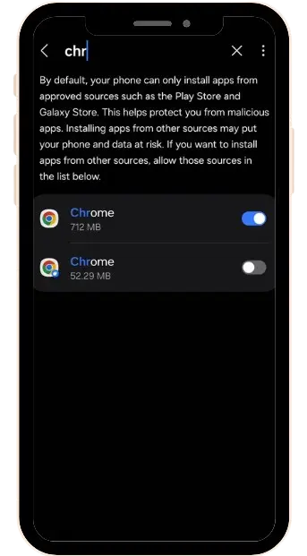 Allow Unknown sources 3